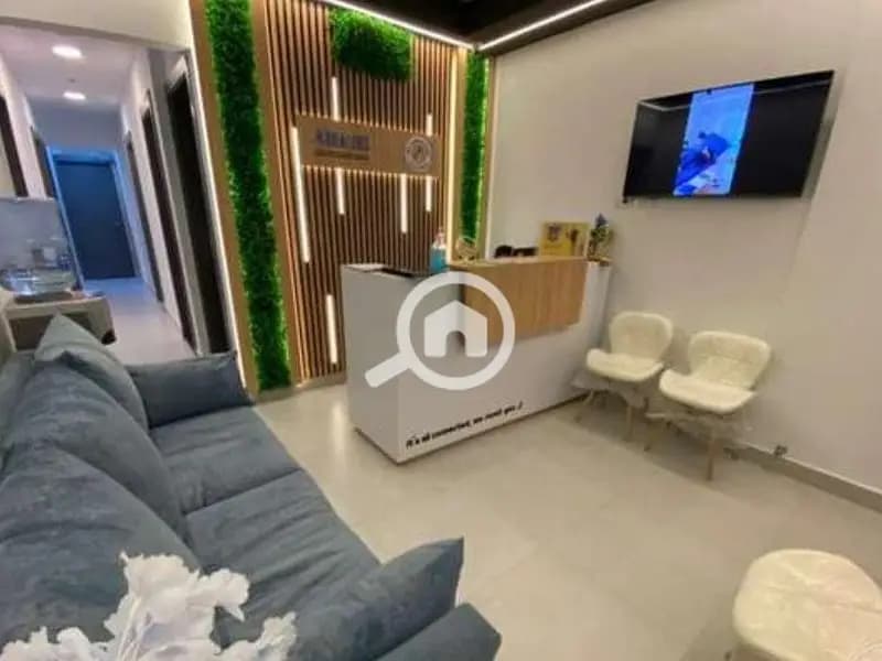 Clinic for rent, 75 sqm, two rooms, finished, with air conditioning, directly on Route 90, close to Waterway, Fifth Settlement
