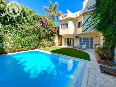 Villa Rosso daily rent with a swimming pool in the Al-Hanfiya street area in the villas area, Al-Baytach - Alexandria, Agami