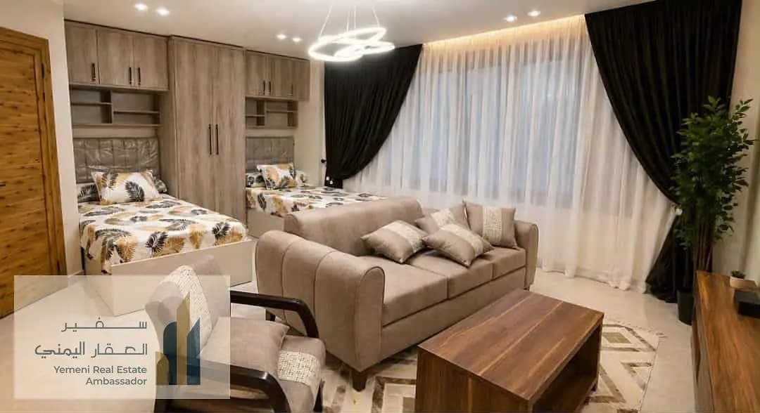Studio apartment for sale in Mohandessin, very luxurious, furnished with hotel-style furniture, ready to move in immediately, 80 square meters.