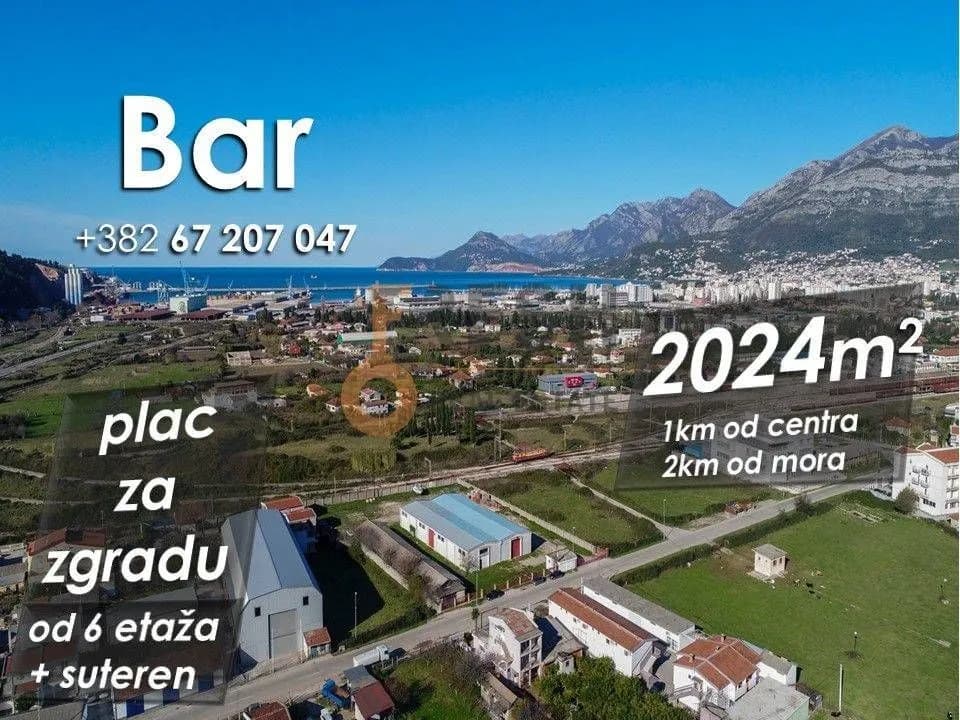 Prodaja, plac, 2024m², Bar, Crna Gora